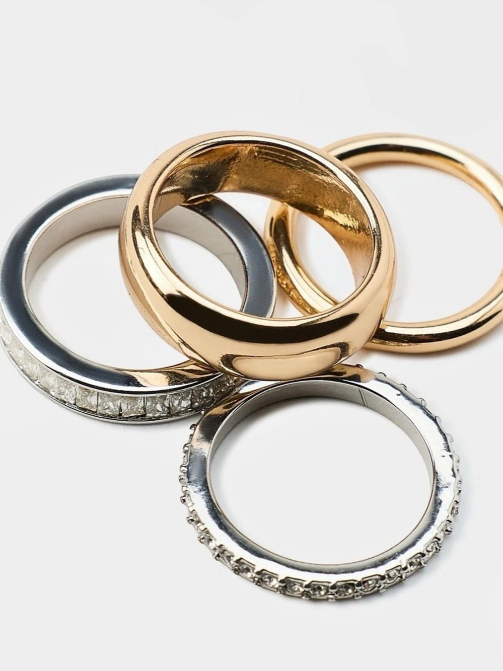 Zara Mixed Metal Pinky Ring Stack- New - Picture 2 of 5